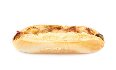 Pizza toppings pastry bun isolated