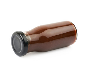Bottle jar of barbecue sauce isolated