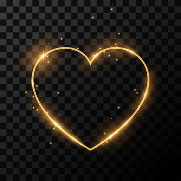 Golden light heart frame