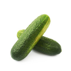 Fresh green cucumber isolated