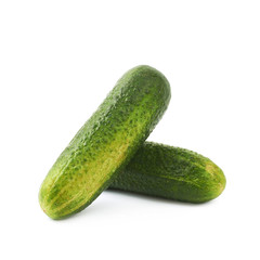 Fresh green cucumber isolated