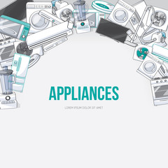 Home electronic appliances design element. Vector illustration
