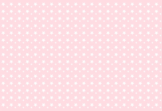 Fototapeta Seamless girlish pattern. White stars on pink background. Backdrop for invitation card, wrapper and decoration party (wedding, baby girl shower, birthday) Cute wallpaper for princess's style nursery.