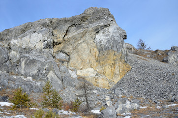 Rock the cape Bolshoy Kadilny on the lake Baikal, Russia