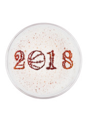 Glass of red ale beer top with basketball 2018