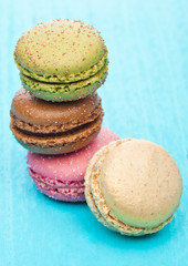 French luxury colorful macarons dessert cakes