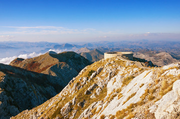 Beautiful mountain landscape with an observation deck in Lovcen National Park, Montenegro