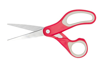 scissors isolated on white background, top view