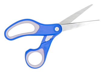 scissors isolated on white background, top view