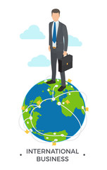 International Business Man Vector Illustration