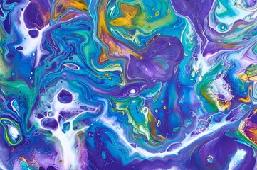 Abstract colorful background, wallpaper, texture. Mixing  paints. Modern art. Marble texture