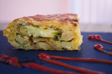 fresh spanish traditional potatoes omelette