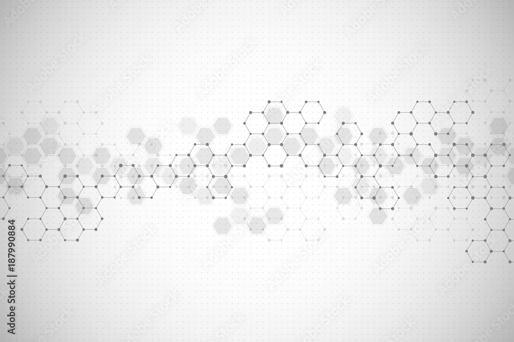 Poster abstract hexagonal background. medical, scientific or technological concept. geometric polygonal gra