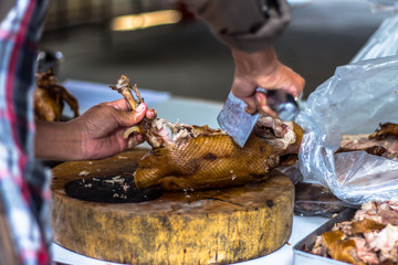 People chopped ducks