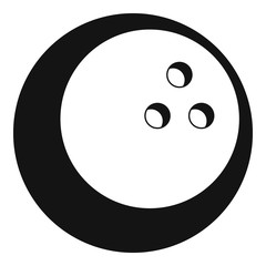 Marbled bowling ball icon, simple style