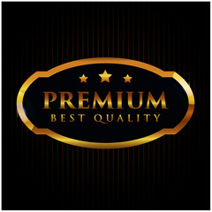gold premium best quality vector badge for business