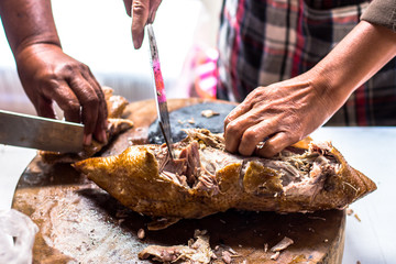 People chopped ducks