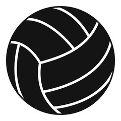 Naklejka premium Black volleyball ball icon, simple style
