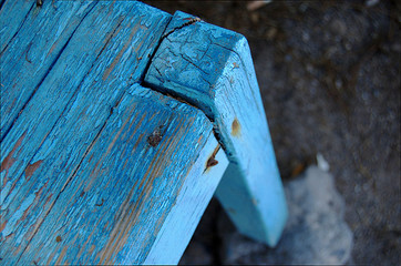 blauer griechischer Stuhl