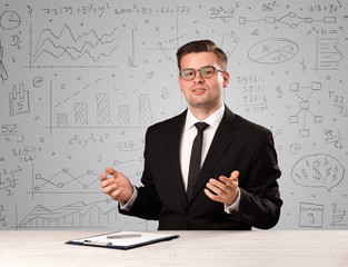 Businessman sitting at a desk