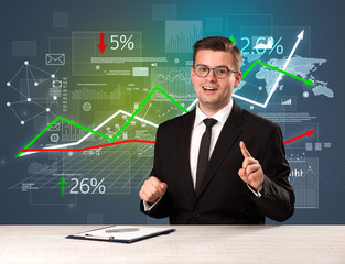 Businessman sitting at a desk
