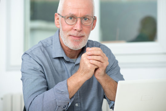 portrait of  handsome mature man with beard