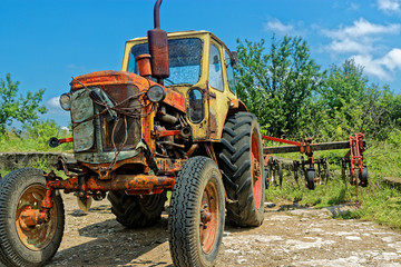 Old rusty tractor