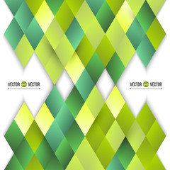 Vector abstract background of yellow and green diamonds