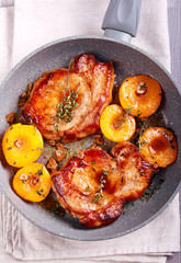 Thyme peachy pork chops