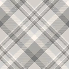 Wallpaper murals Tartan Plaid check pattern in beige and grey. Seamless fabric texture for digital textile printing. 