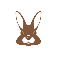  hare rabbit  face vector illustration flat style   front