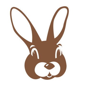  hare rabbit  face vector illustration flat style   front