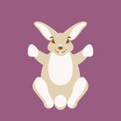 Obraz na płótnie Canvas hare rabbit vector illustration flat style front side