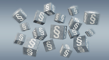 Naklejka premium 3D rendering law cubes