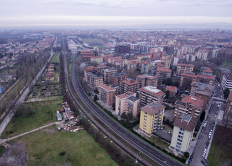 Fototapeta na wymiar Mantova, quartiere Te Brunetti, panorama, veduta