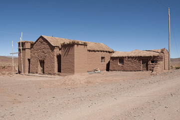 Adobe house in Cerrillos village on Bolivian Altiplano near Eduardo Avaroa Andean Fauna National...