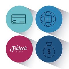 set of fintech icons