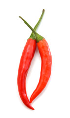 red hot chili pepper isolated on a white background