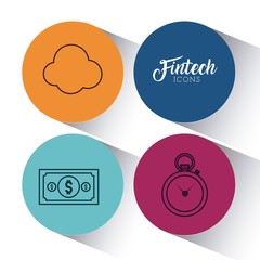 set of fintech icons