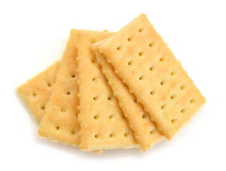 Crackers isolated on white, clipping path included