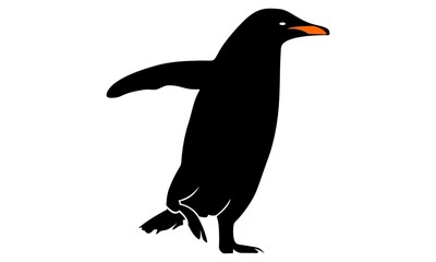 silhouette penguins walk