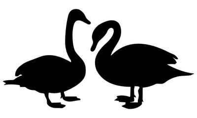 two stuck silhouette images