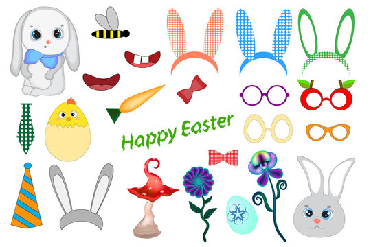 Easter photo booth props. Easter Party Celebration Printable 