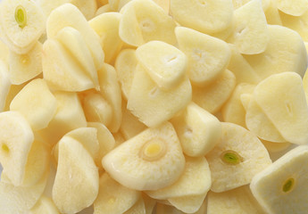Chopped garlic, closeup