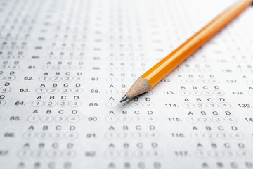Exam form and pencil, closeup