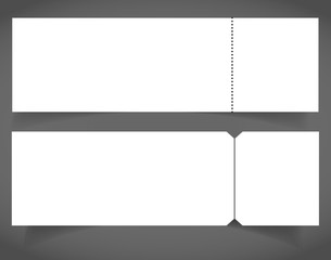 Set of Blank event concert ticket mockup template. Concert, party or festival ticket design template.