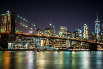 Fototapeta na wymiar NYC Skyline Brooklyn bridge