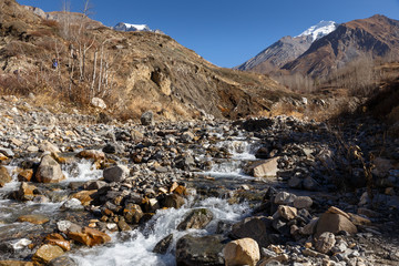 Fototapeta na wymiar mountain stream in the gorge