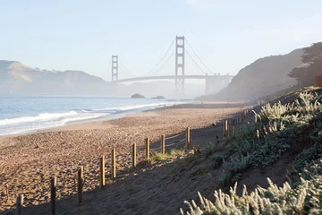 Wall murals Baker Beach, San Francisco The view of Golden Gate bridge from the baker beach.