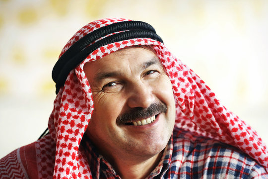 Smile arabian man in arab kerchief